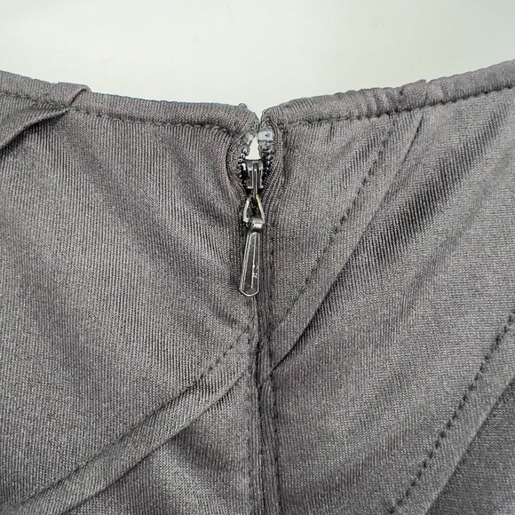 Tadashi Shoji Beaded Bandage Bodycon Cocktail V-neck Midi Dress Women's L - Picture 8 of 12